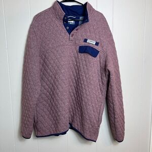 Magellan Outdoors Womens XL Quilted Snap Neck Pullover Jacket Heather Burgundy